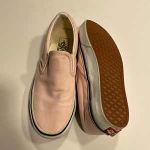 VANS BABY PINK SLIP ON CANVAS SNEAKERS